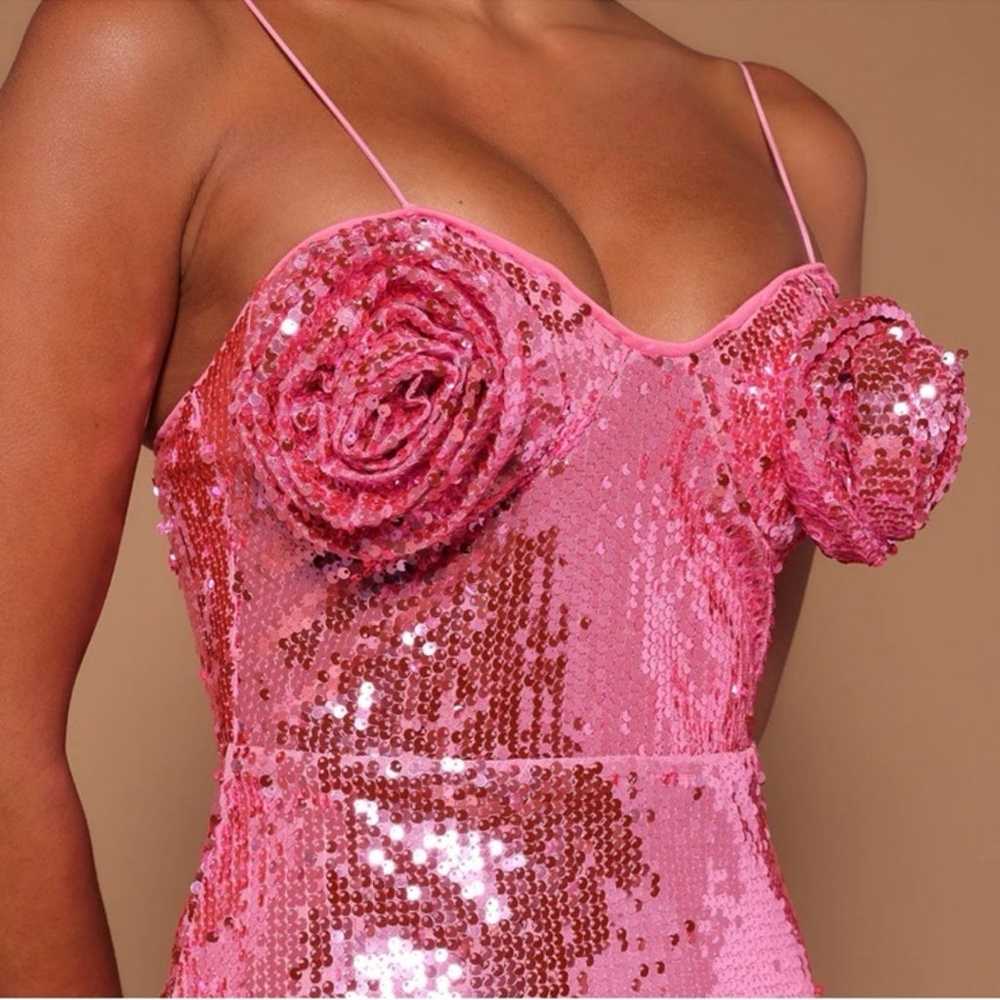 Pink Sequin Maxi Dress - image 4