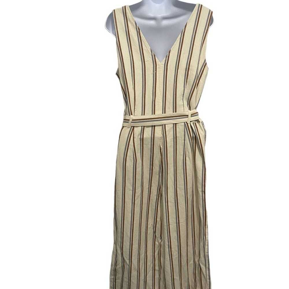Madewell Striped Jumpsuit cotton/linen Blend with… - image 3
