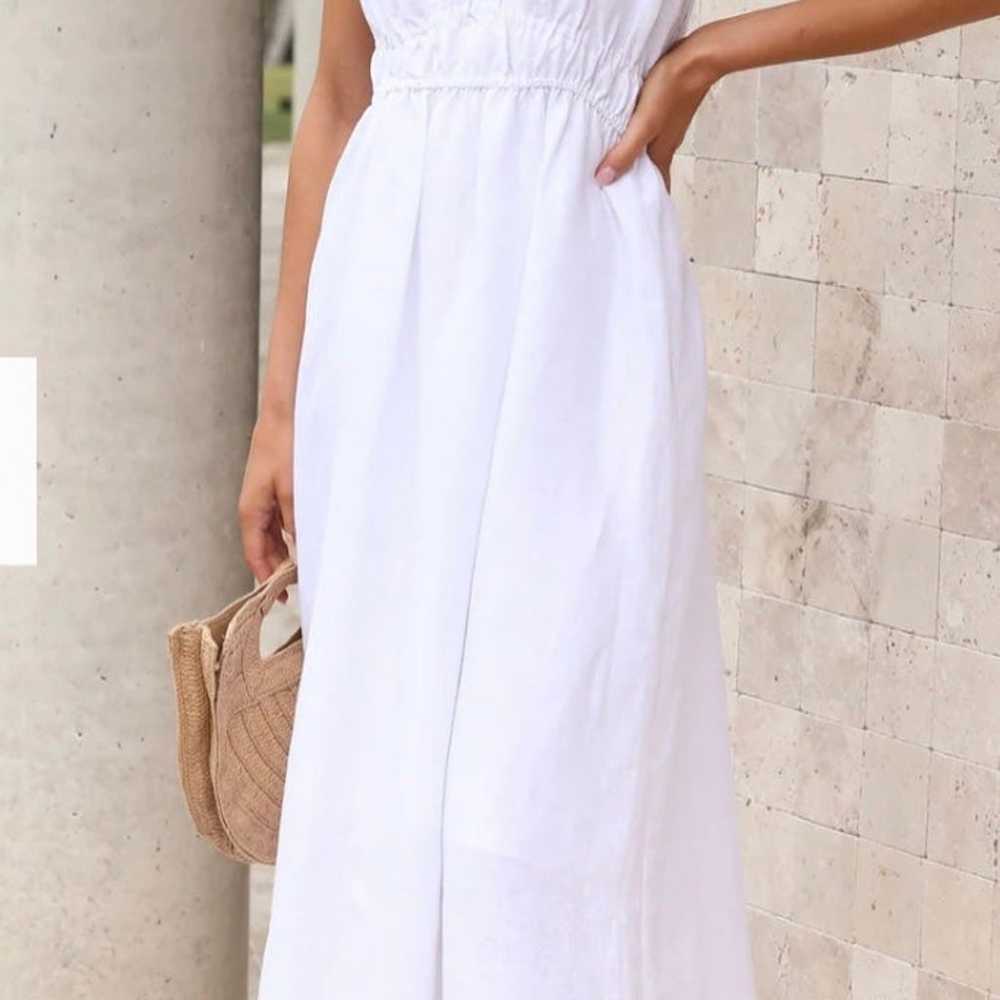 White linen maxi dress NWOT - image 1