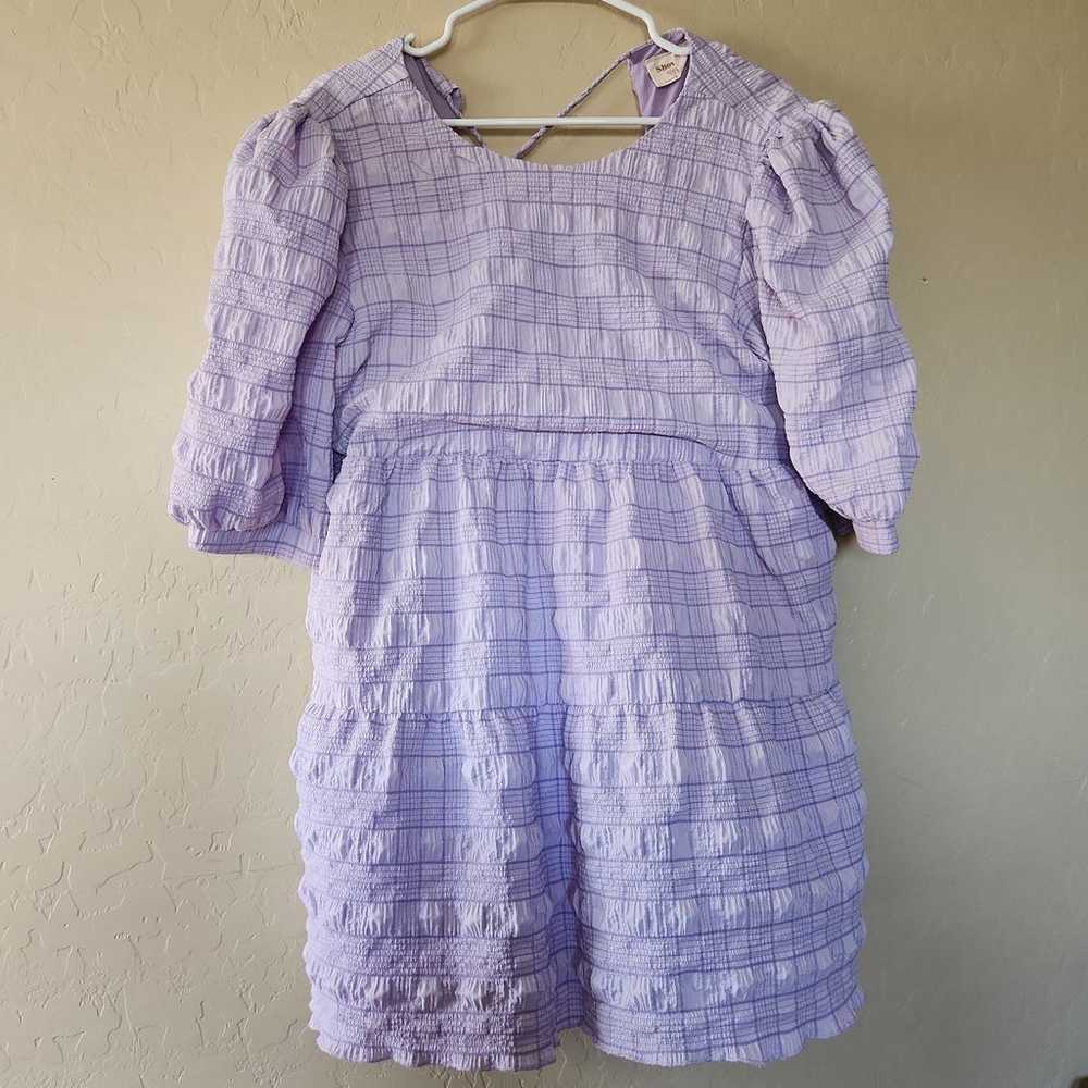 Showpo purple Check Baby Doll dress - image 4