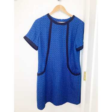 BODEN Bryony Wool Blend Tweed Dress Blue with Met… - image 1