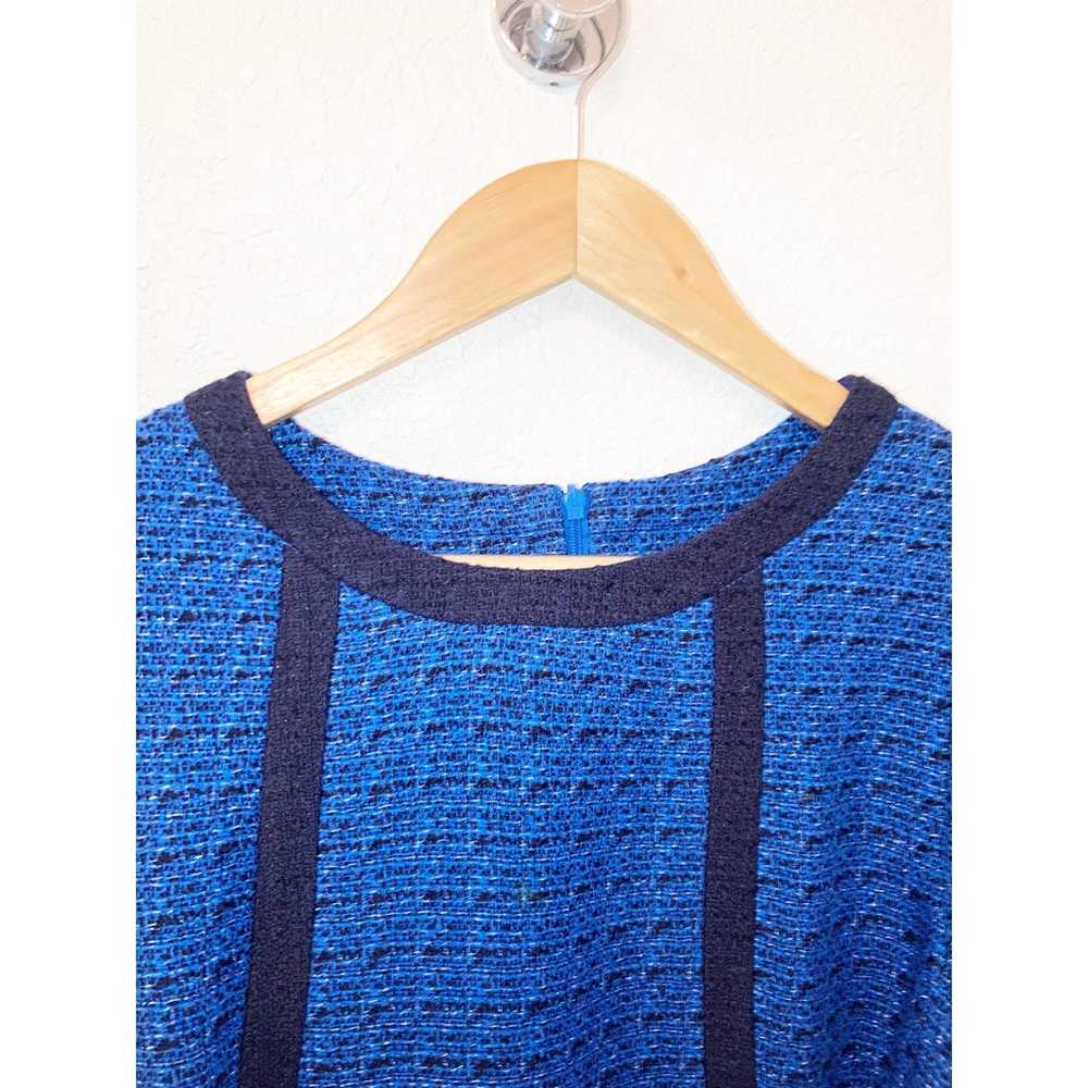 BODEN Bryony Wool Blend Tweed Dress Blue with Met… - image 3