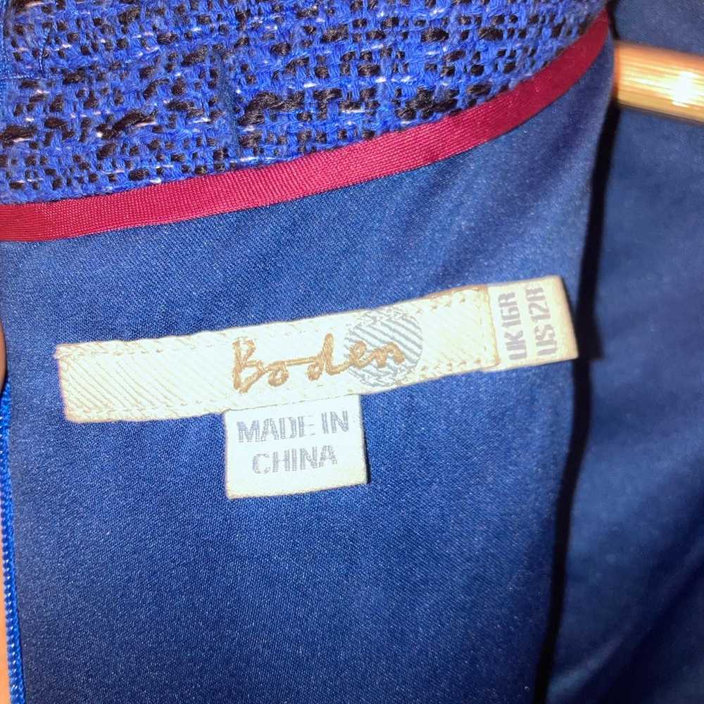 BODEN Bryony Wool Blend Tweed Dress Blue with Met… - image 4