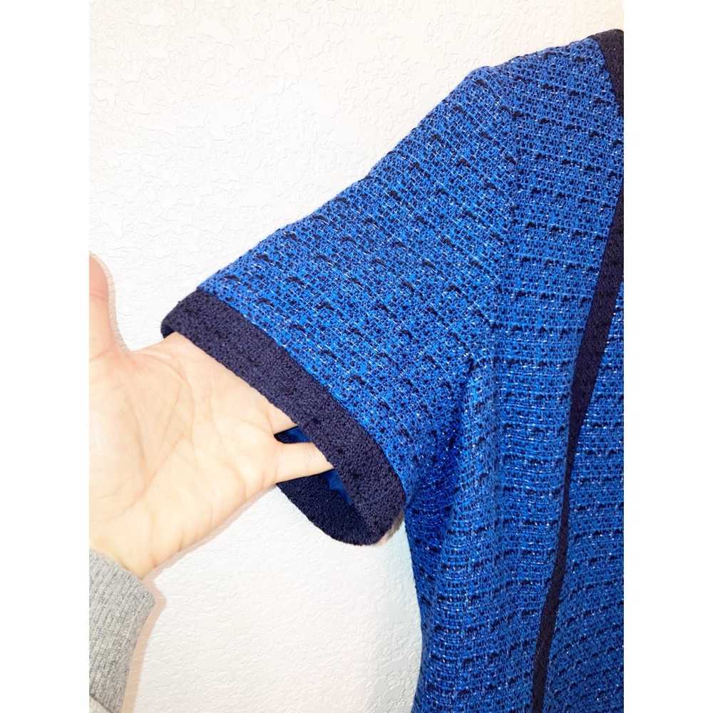 BODEN Bryony Wool Blend Tweed Dress Blue with Met… - image 5