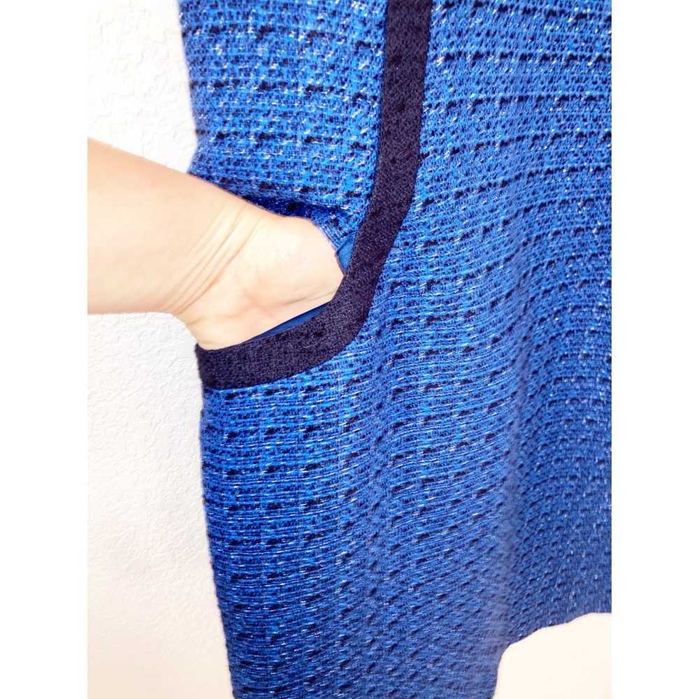 BODEN Bryony Wool Blend Tweed Dress Blue with Met… - image 9