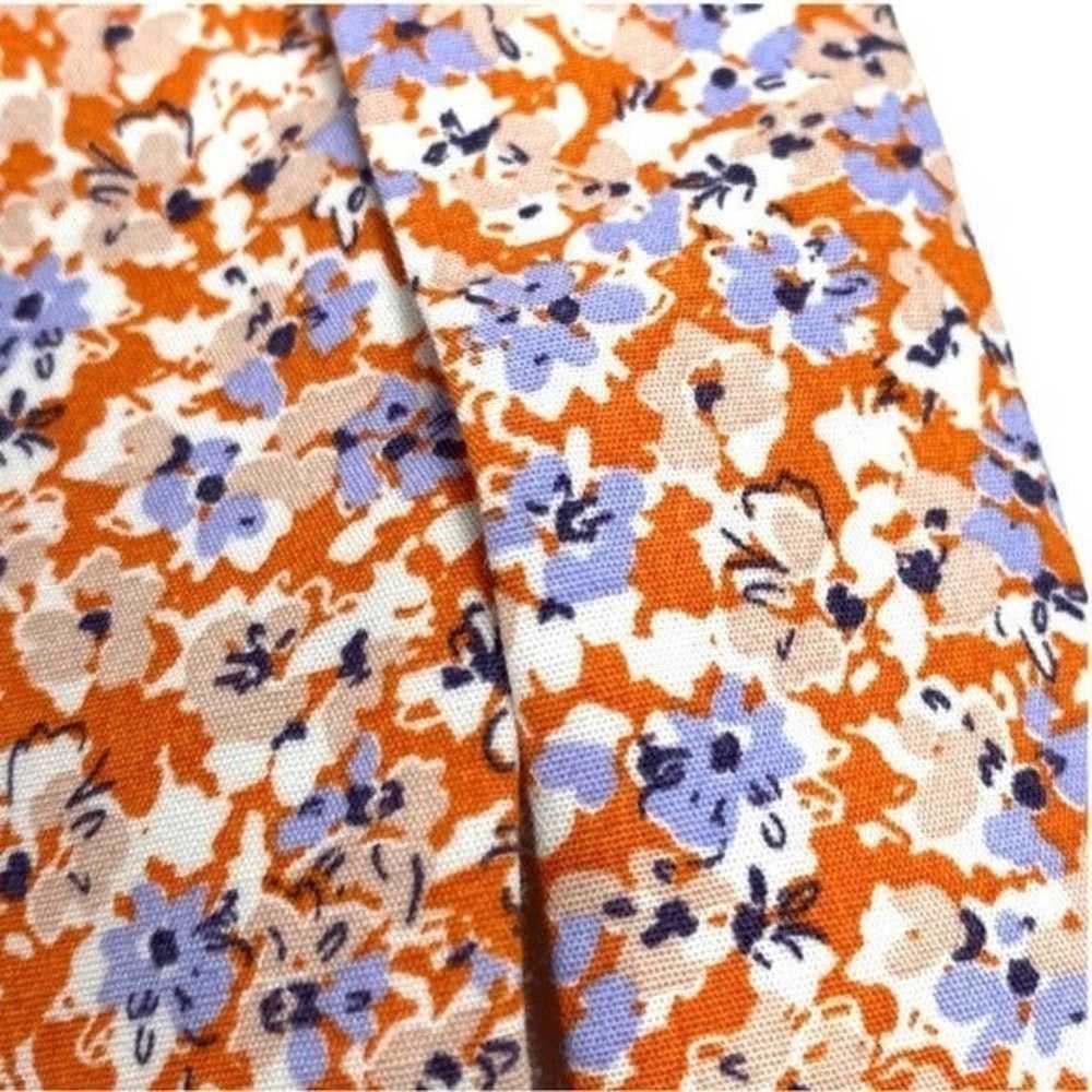 Zara Women’s Orange Floral Ruffle Smocked Mini Bo… - image 7