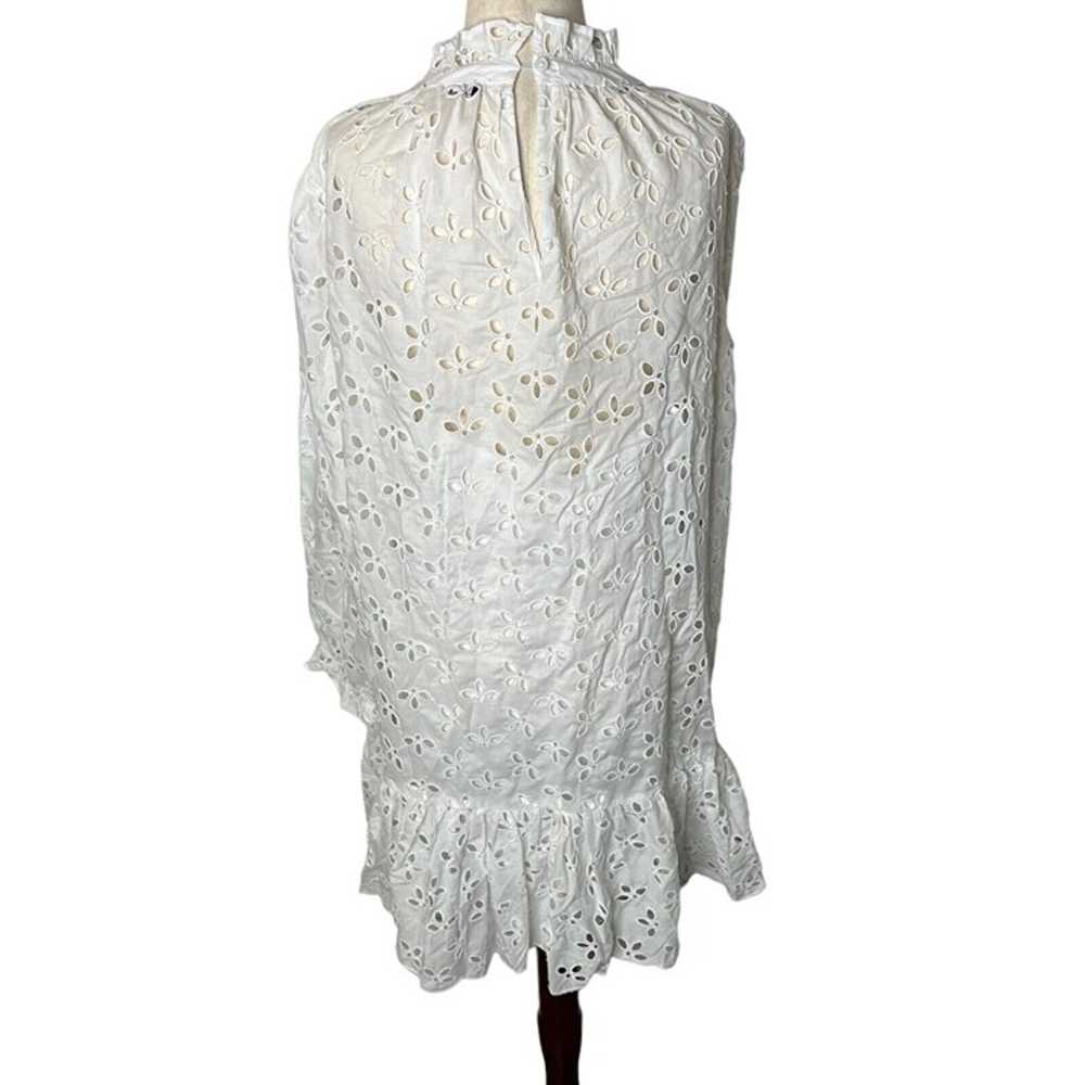 J.Crew $138 Ruffleneck Mini Dress in White Eyelet… - image 4
