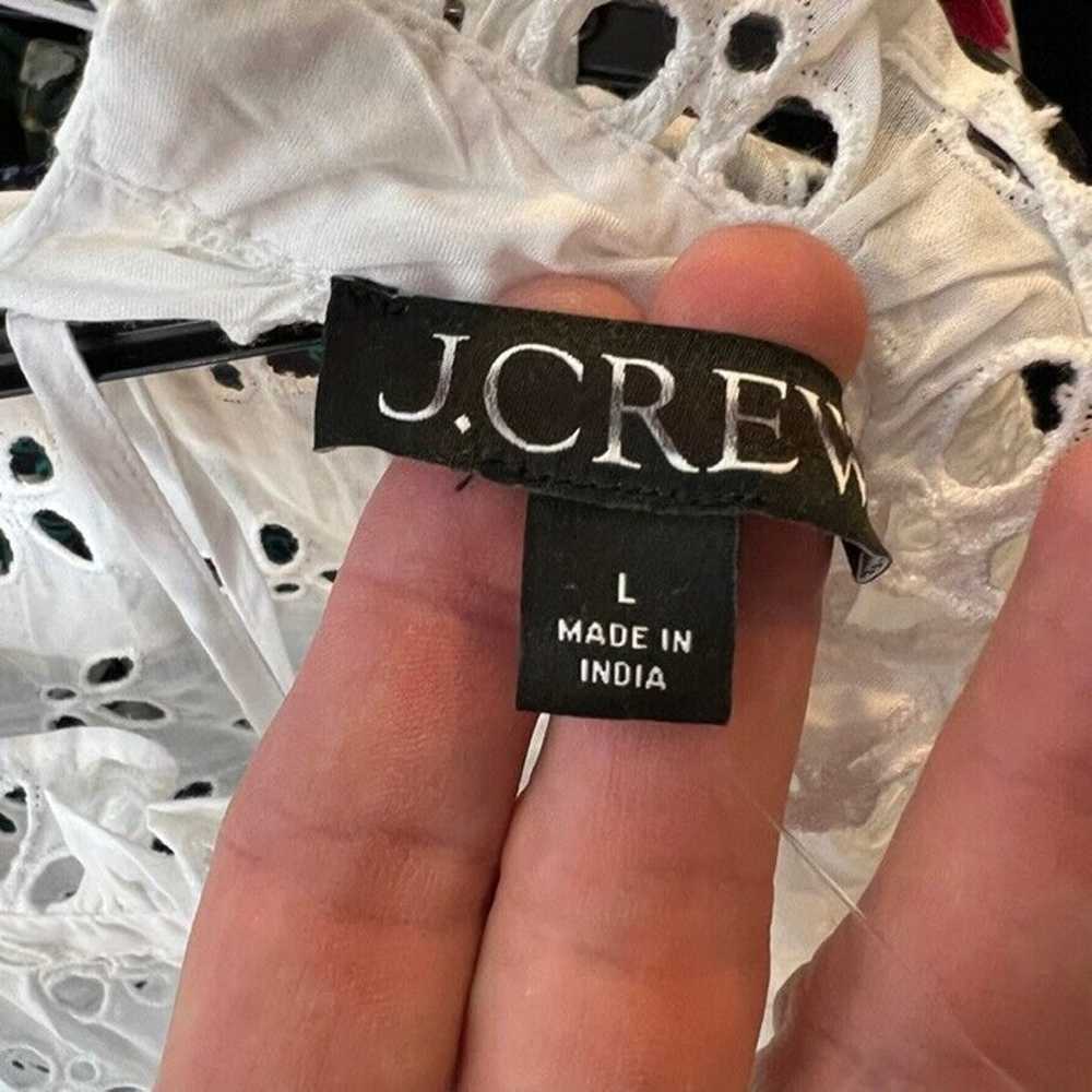 J.Crew $138 Ruffleneck Mini Dress in White Eyelet… - image 6