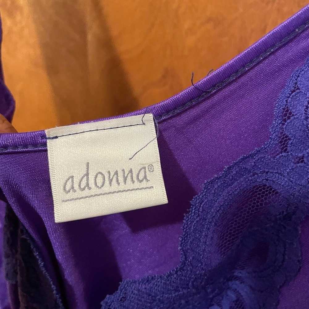 VINTAGE 80s Adonna Purple Lace Medallion Full Swe… - image 5