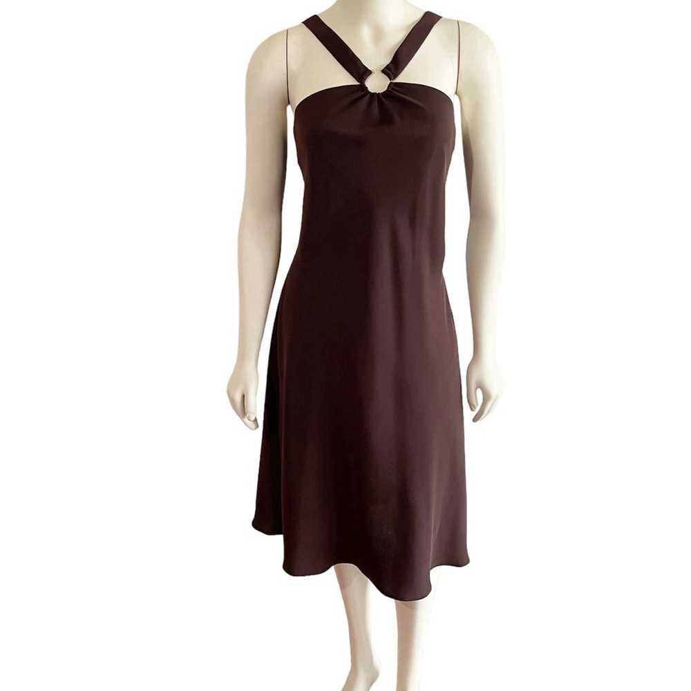 Jones Wear Dress Chocolate Brown Halter Midi Dres… - image 2