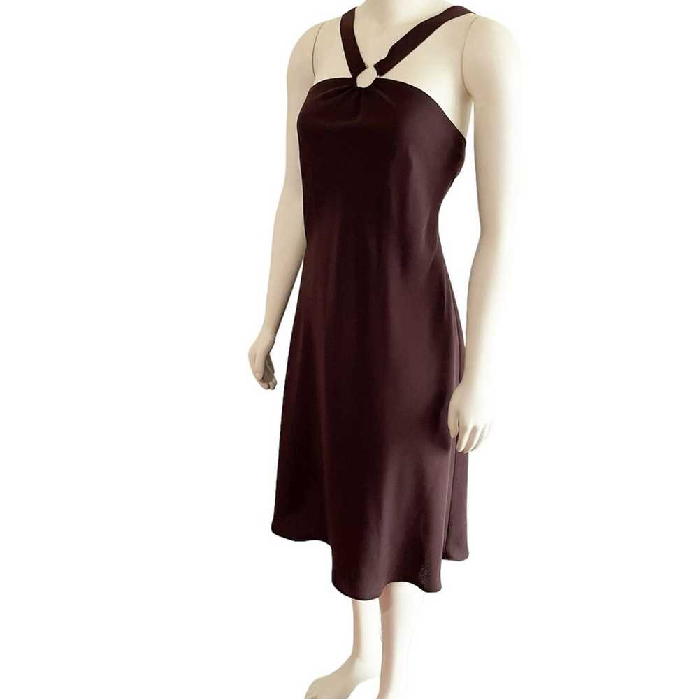 Jones Wear Dress Chocolate Brown Halter Midi Dres… - image 4