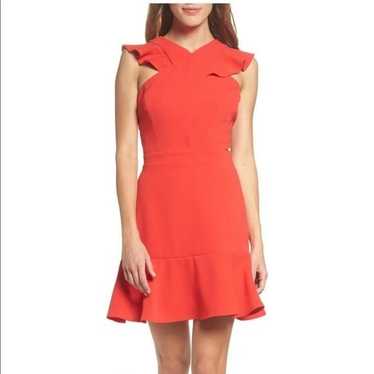 Chelsea28 Cross Front Ruffle Fit & Flare Dress Re… - image 1