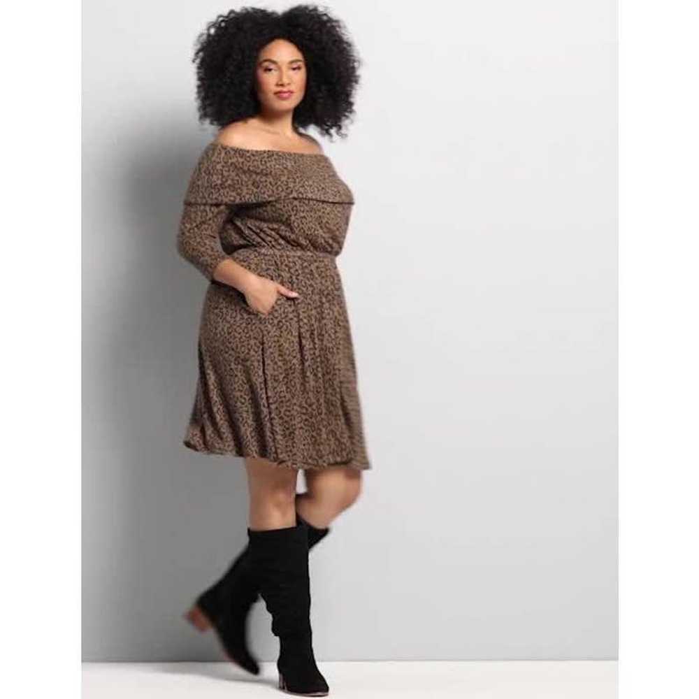 Lane Bryant Super Soft & Cozy Brown Animal Print … - image 1