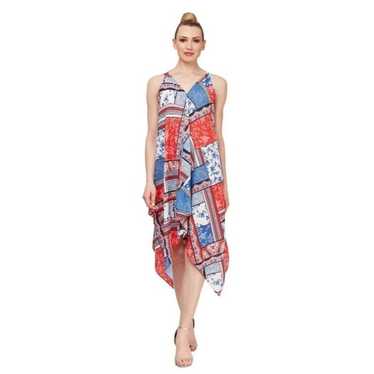 Multi Printed Loose Asymmetric Dress