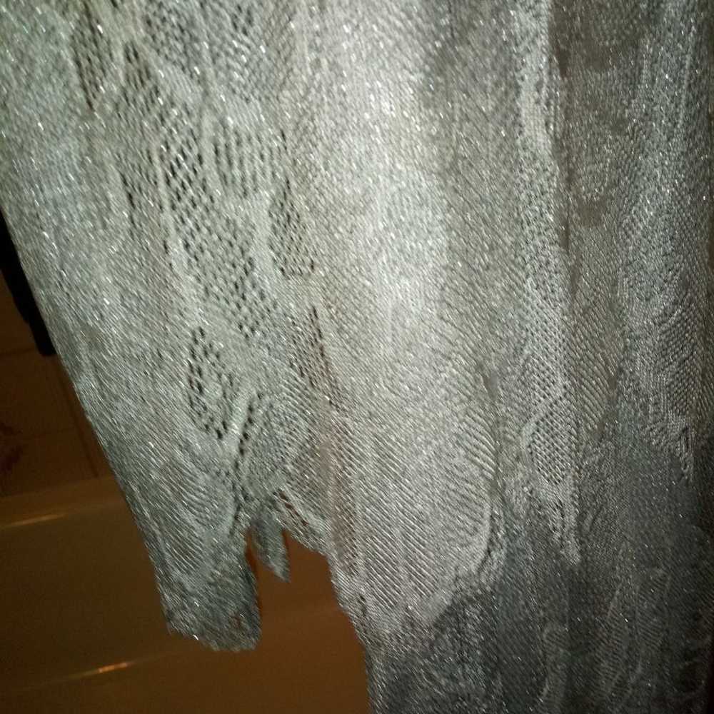 Size 16 Long Formal, Holiday Dress Silver Shimmer… - image 3