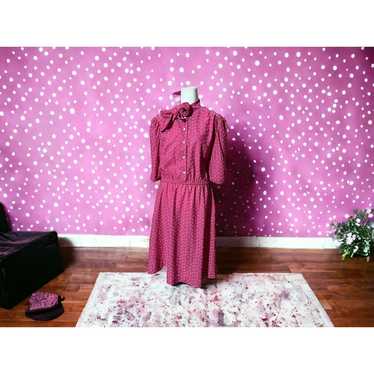 Doo Dads Vintage Pink Polka Dot Dress Womens Size… - image 1