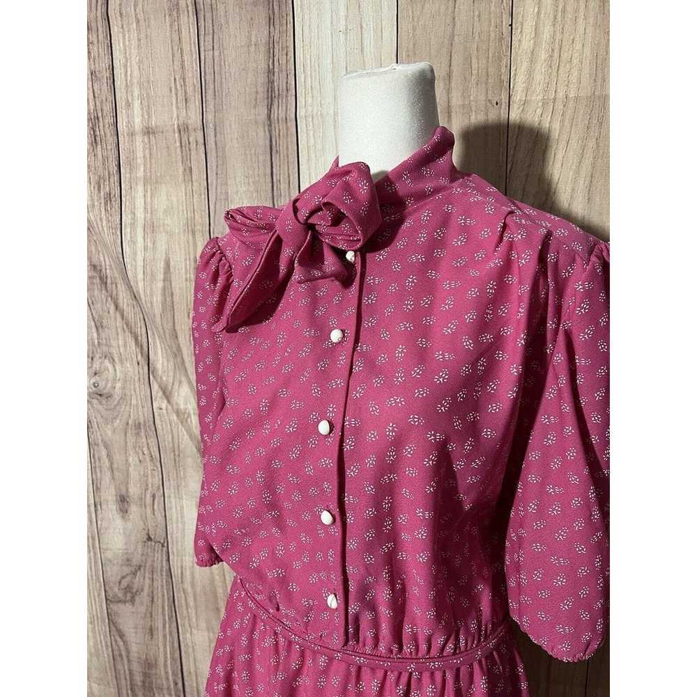 Doo Dads Vintage Pink Polka Dot Dress Womens Size… - image 5