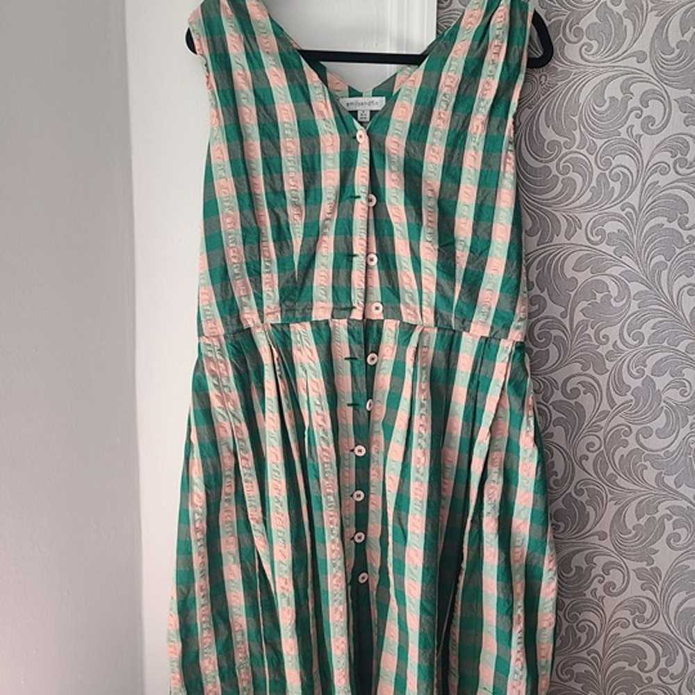 Emily & Fin Button Down Dress Striped Sz XL - image 1