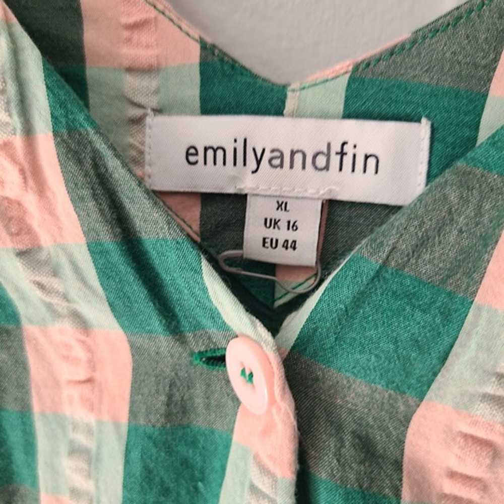 Emily & Fin Button Down Dress Striped Sz XL - image 3