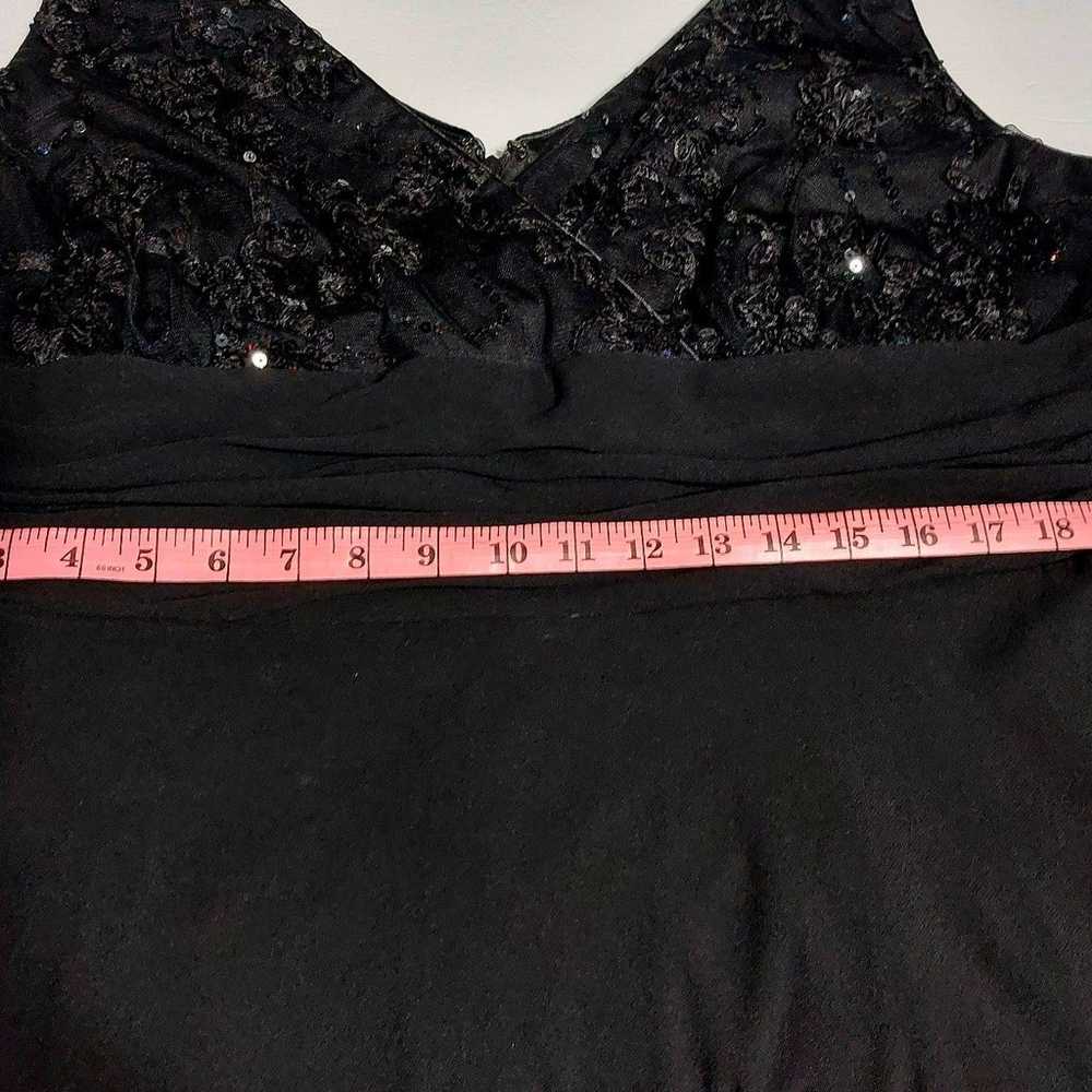 S.L. Fashions Sequin Mid Length Black Dress with … - image 8