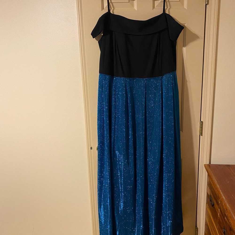 Morgan and co formal blue glitter dress - image 1