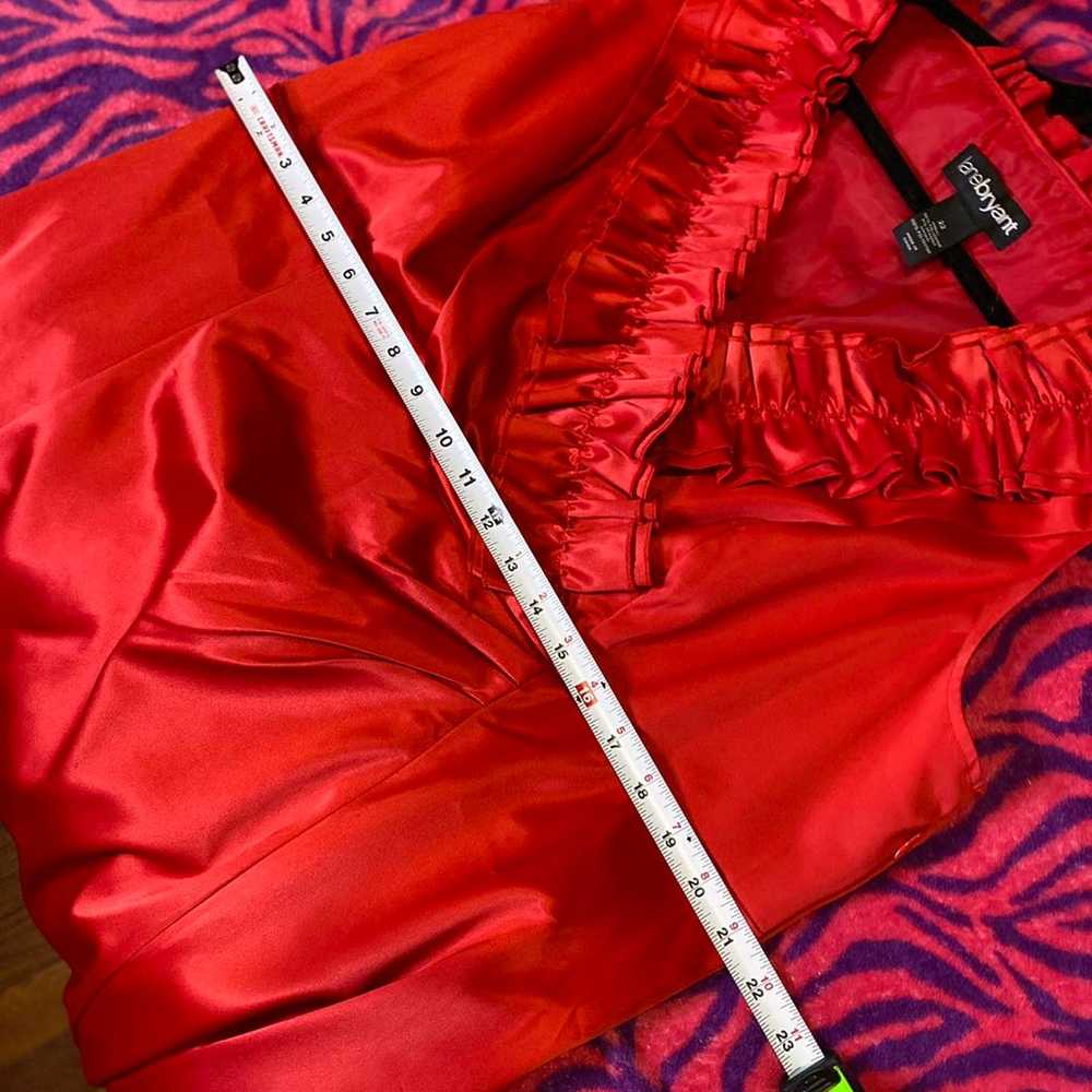 Red silk dress - image 11