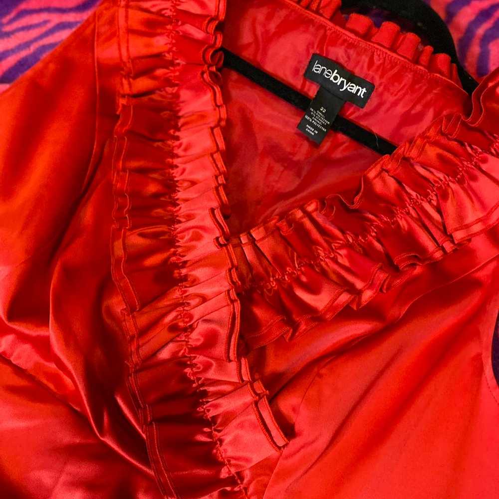 Red silk dress - image 12
