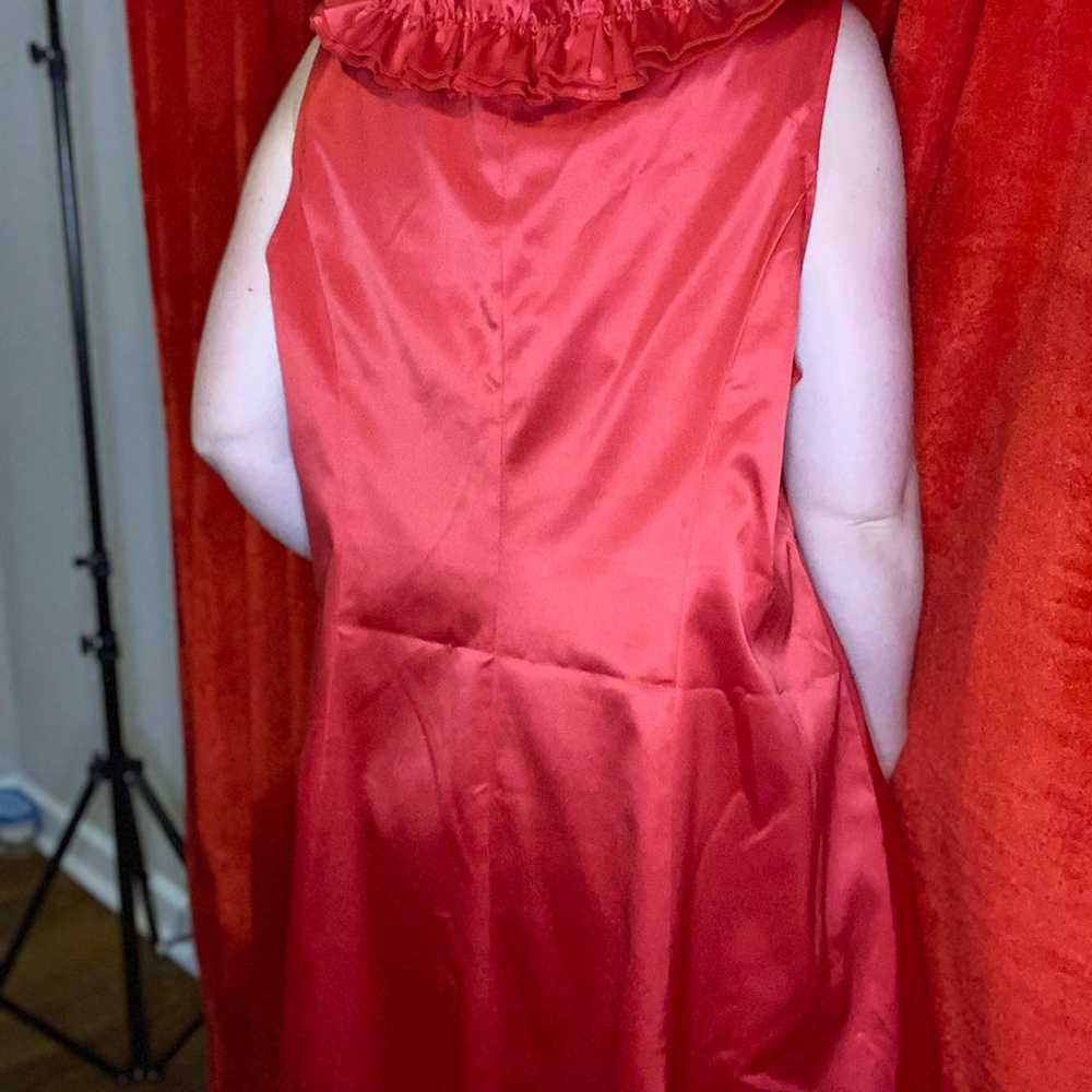 Red silk dress - image 4