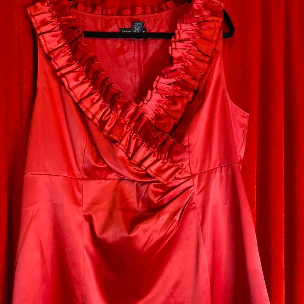 Red silk dress - image 6