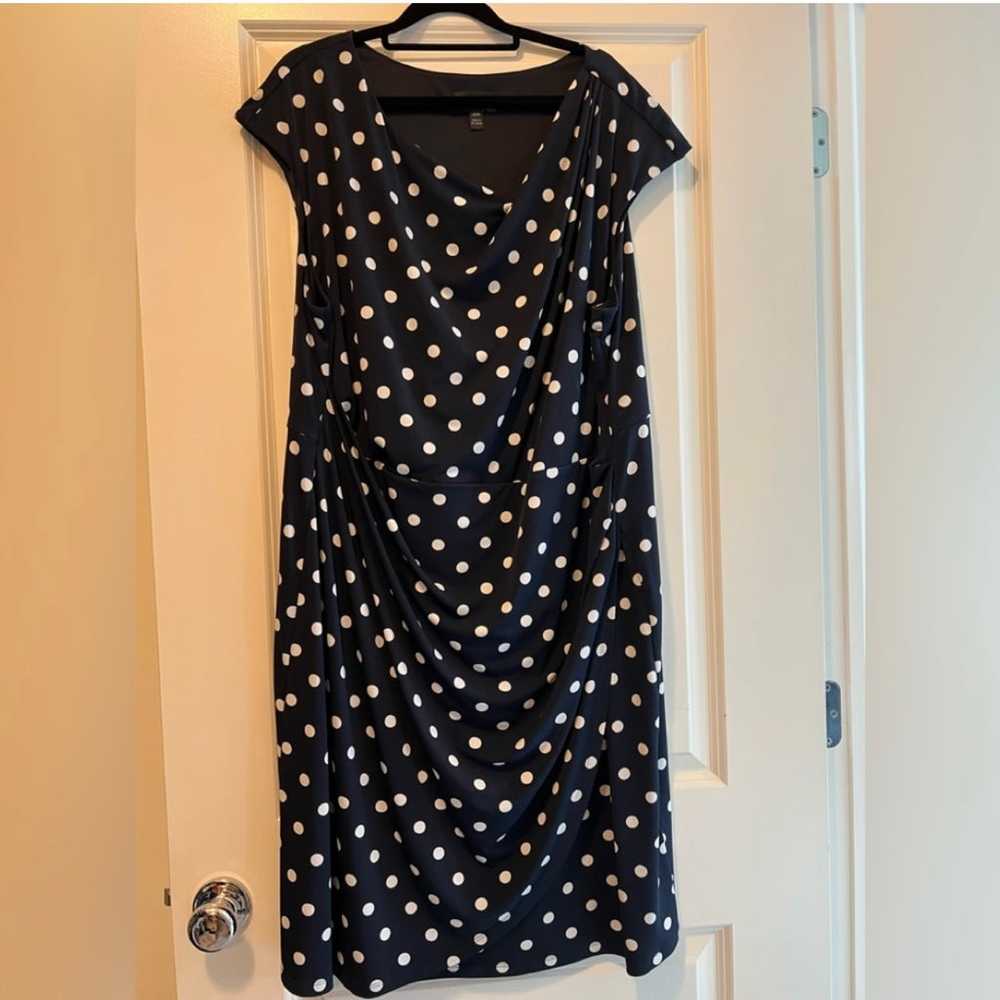 Navy polka dot dress - image 1