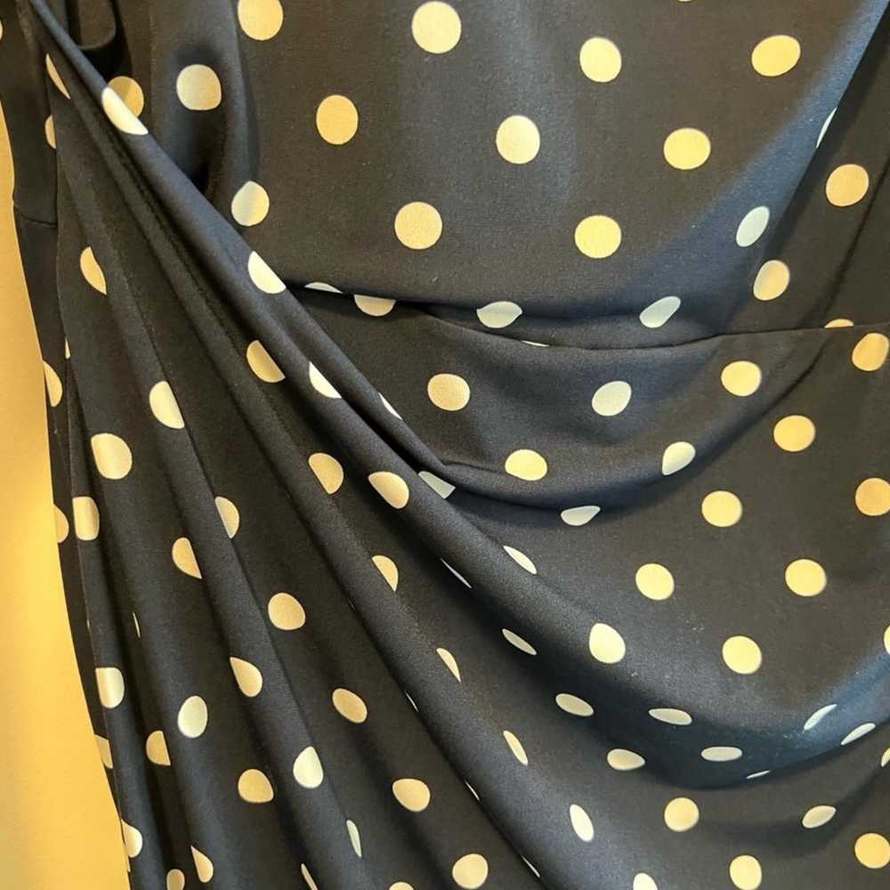 Navy polka dot dress - image 3