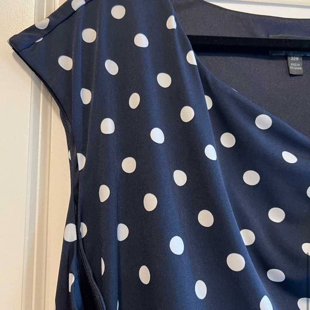 Navy polka dot dress - image 5