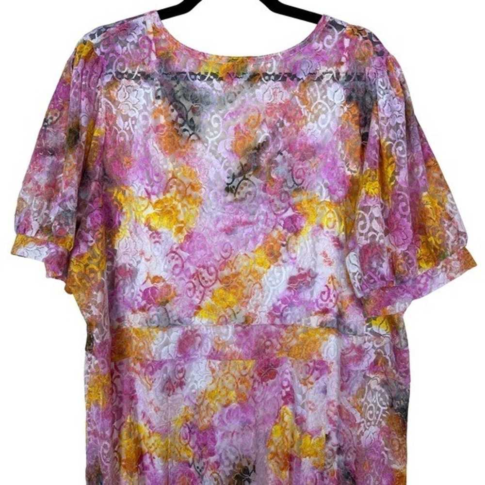 Torrid Tiedye Lace Short Sleeve Button Down Front… - image 7