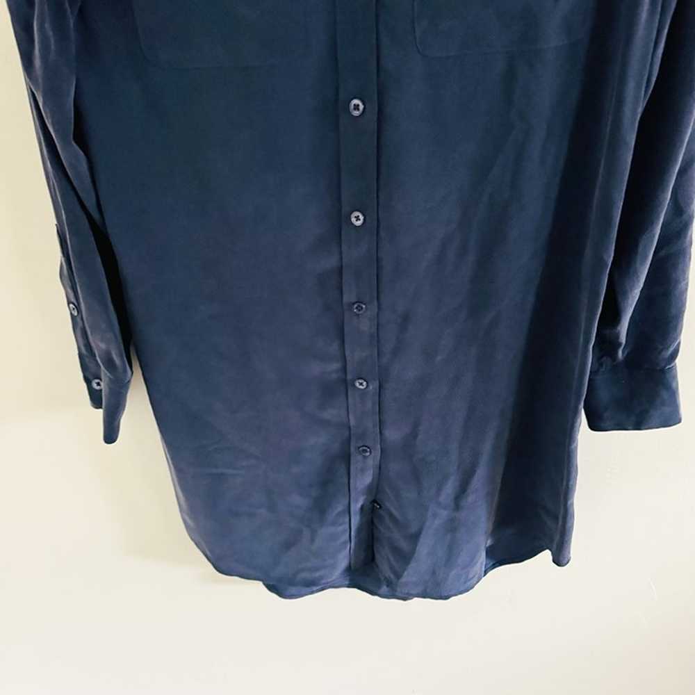 Equipment Navy Blue Silk Shirt Dress XS - image 3