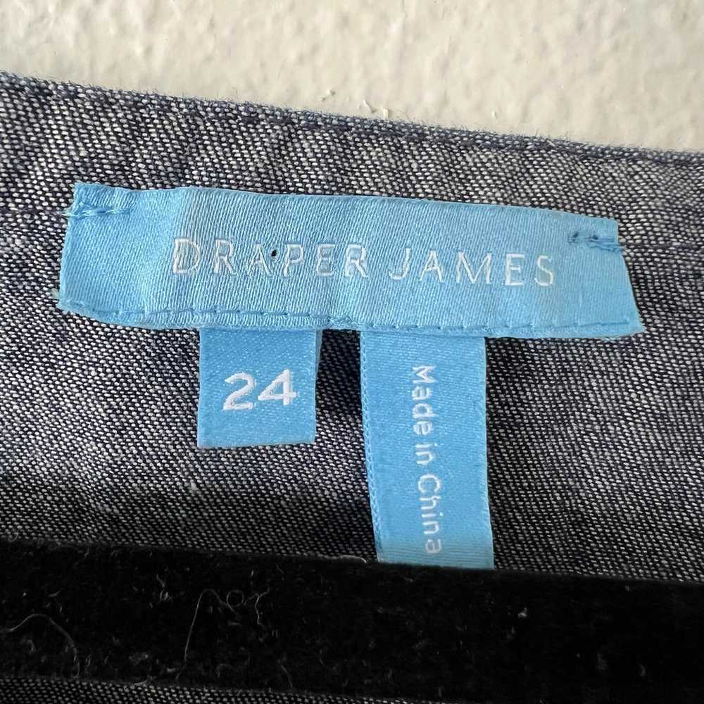 Draper James Chambray Ruffle Shift Dark Wash Dres… - image 5