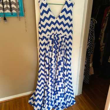 Blue Chevron Dress - image 1