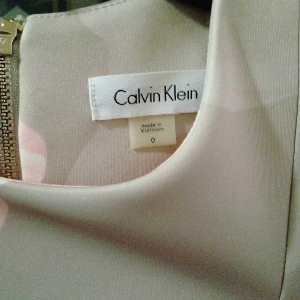 Calvin Klein beige/pink floral sheath dress Size 0 - image 4