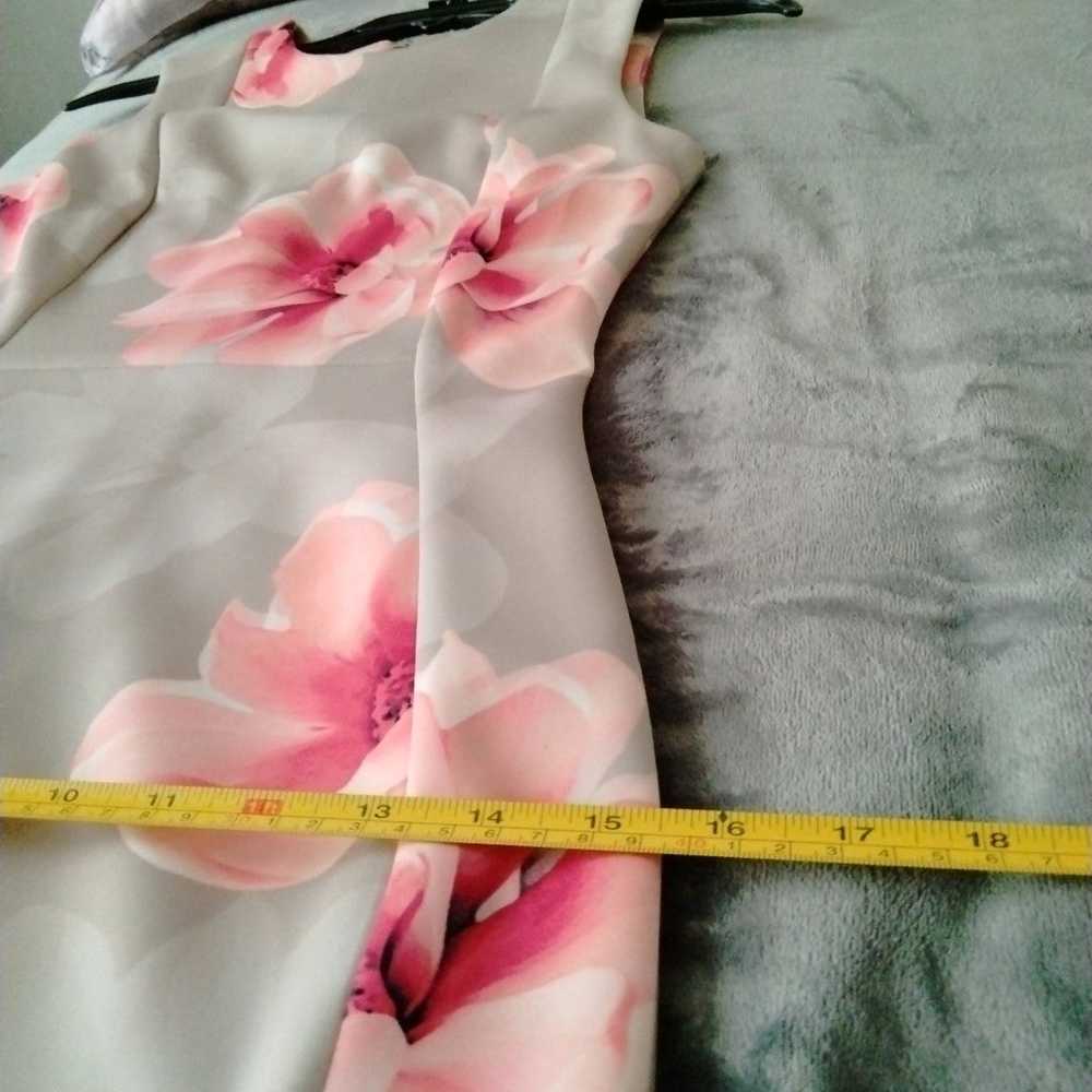 Calvin Klein beige/pink floral sheath dress Size 0 - image 7