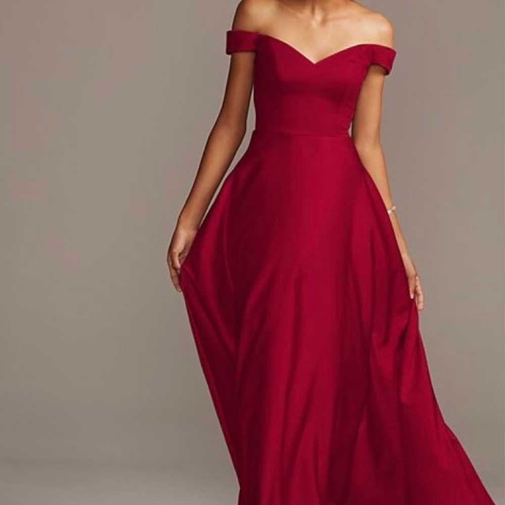 Red satin dress - image 1