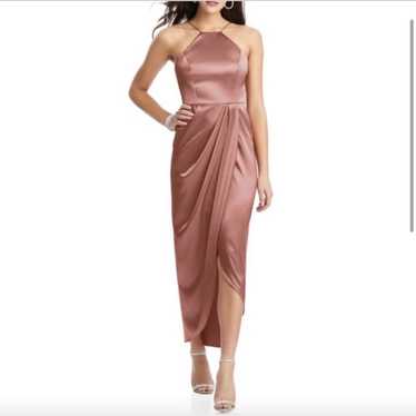 After Six Halter Neck Satin Gown