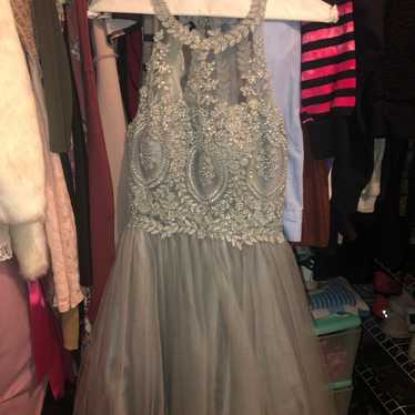 Silver Beaded Dress/prom Dress - image 1