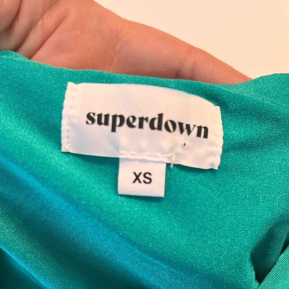 Superdown Eva Twisted Slit Dress in Green, size X… - image 10