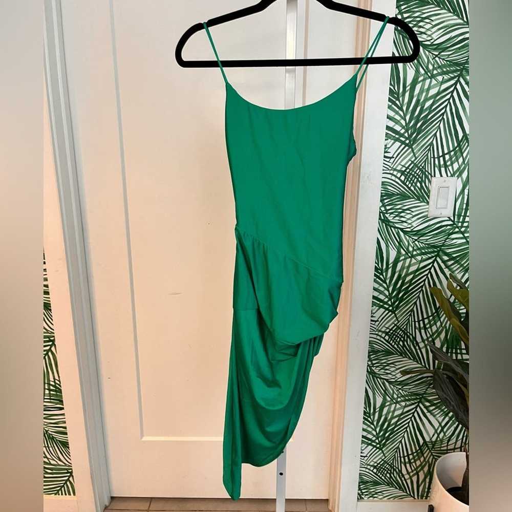 Superdown Eva Twisted Slit Dress in Green, size X… - image 4