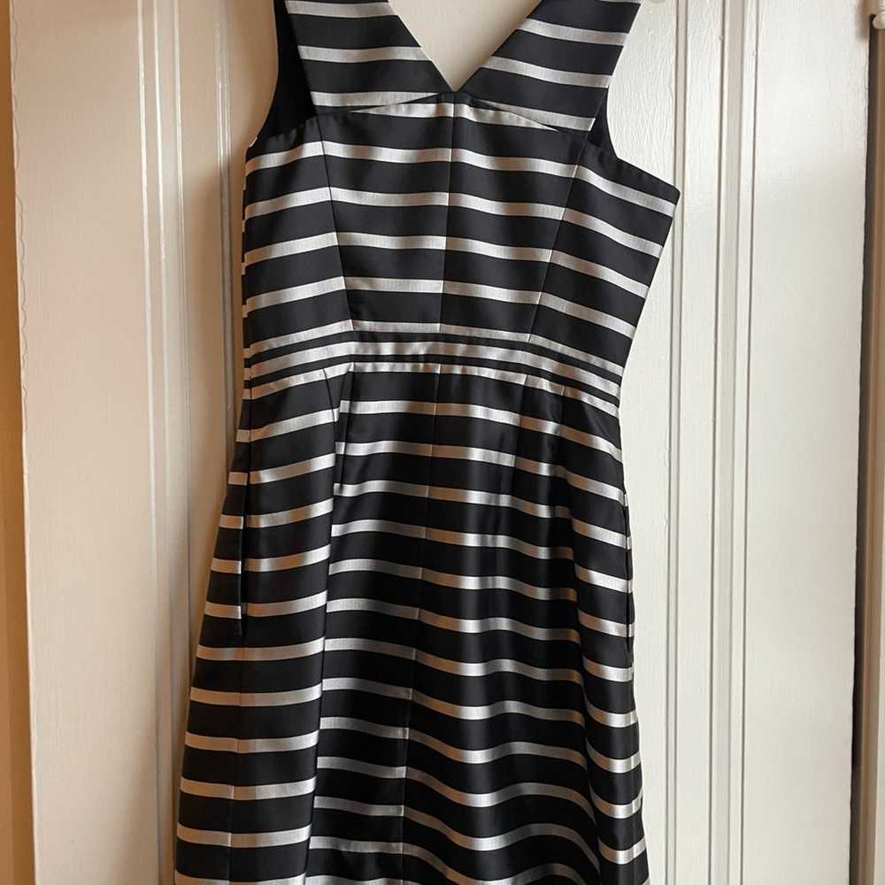 Black and silver Jcrew striped party dress - image 4