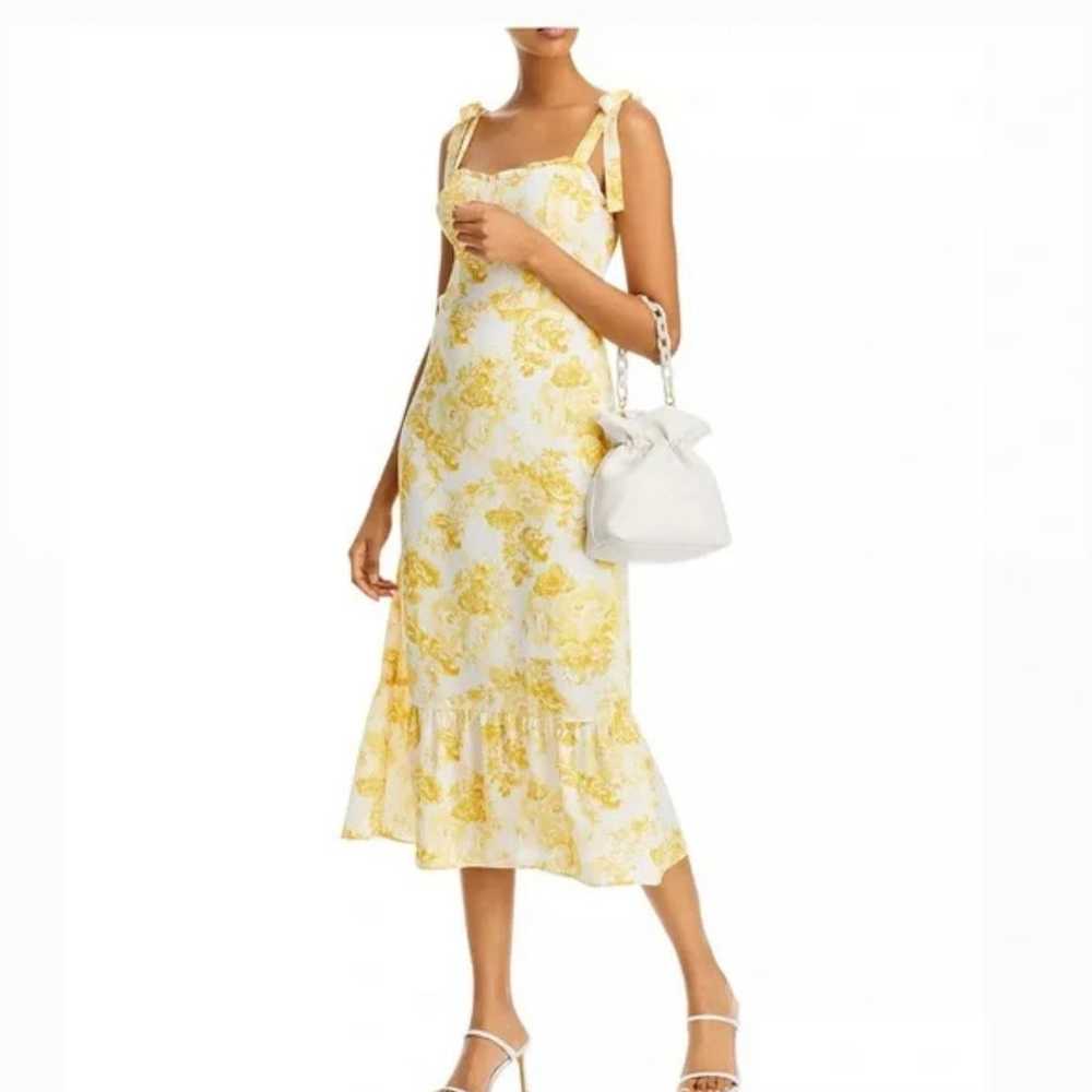 Floral Yellow Midi Dress - image 1