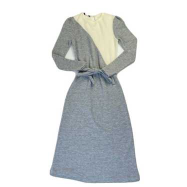 Vintage Color Block Fit Flare Sweater Tea Dress W… - image 1