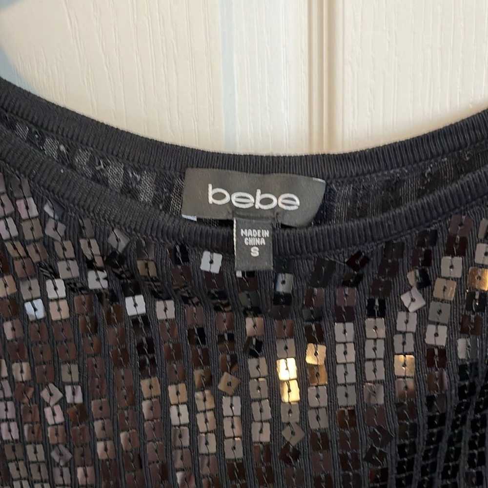 Bebe Black Sequin Mini Dress S - image 3