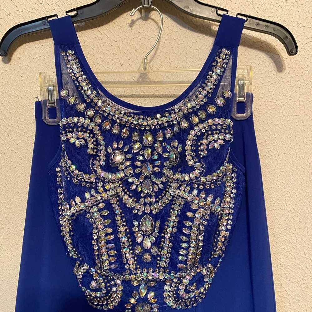 Blue Two-piece Prom/Homecoming Dress w/ Jewels - image 3