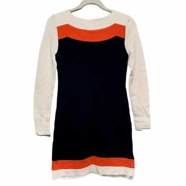 Milly Navy Coral White Color Block Dress