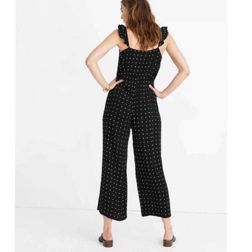 Madewell Ruffle-Front Wrap Jumpsuit in Grid Dot S… - image 3